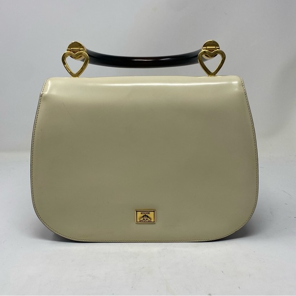 Moschino Ivory Black Color Block Leather Bag - Picture 12 of 13